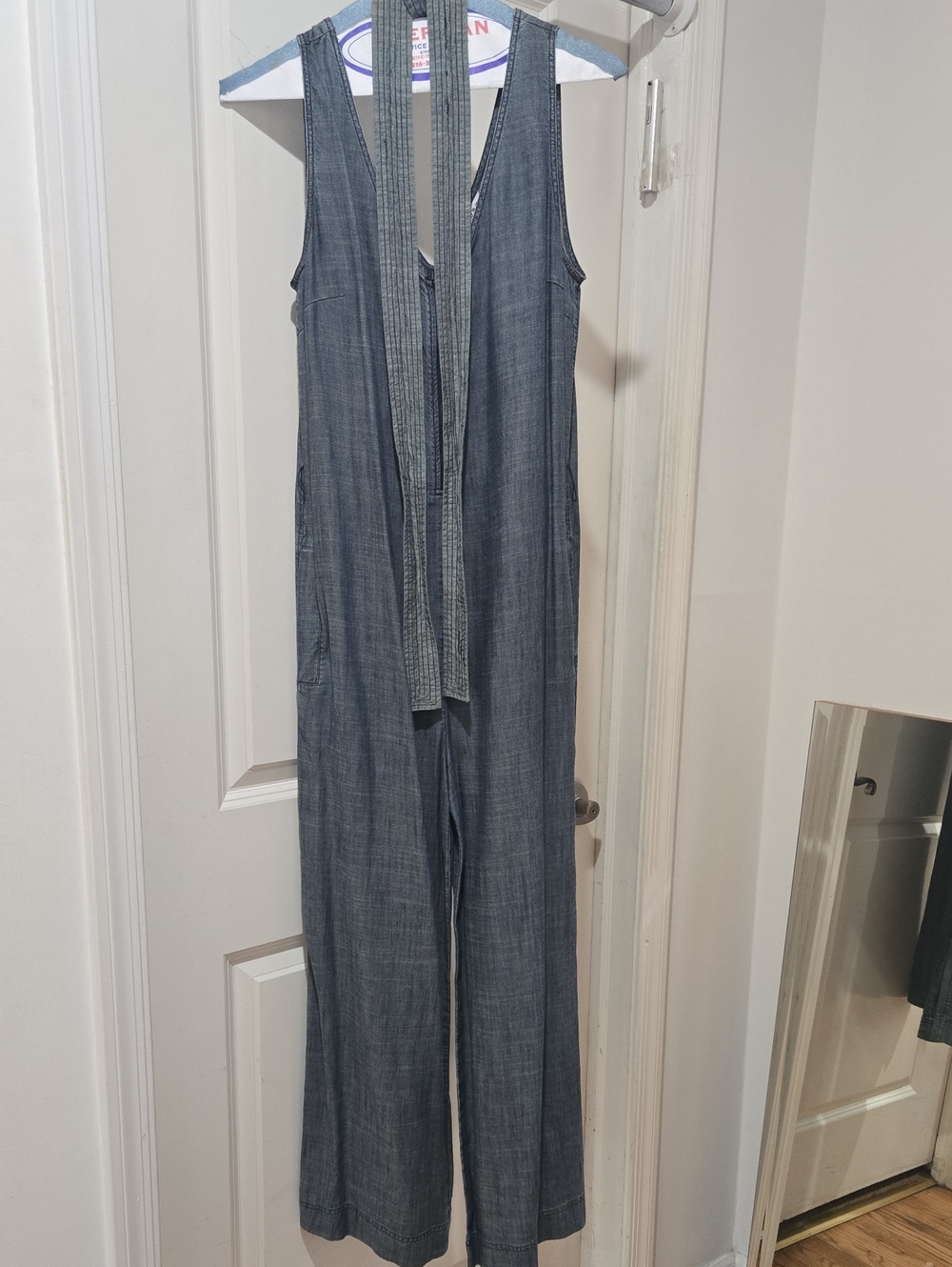 Trina Turk Sleeveless Chambray Jumpsuit in Blue